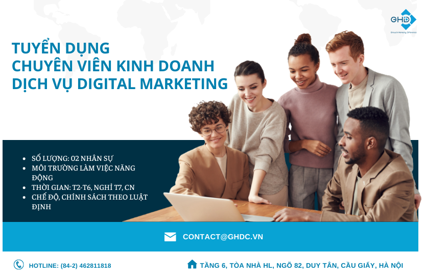 Tuyển dụng chuyên viên kinh doanh dịch vụ Digital Marketing